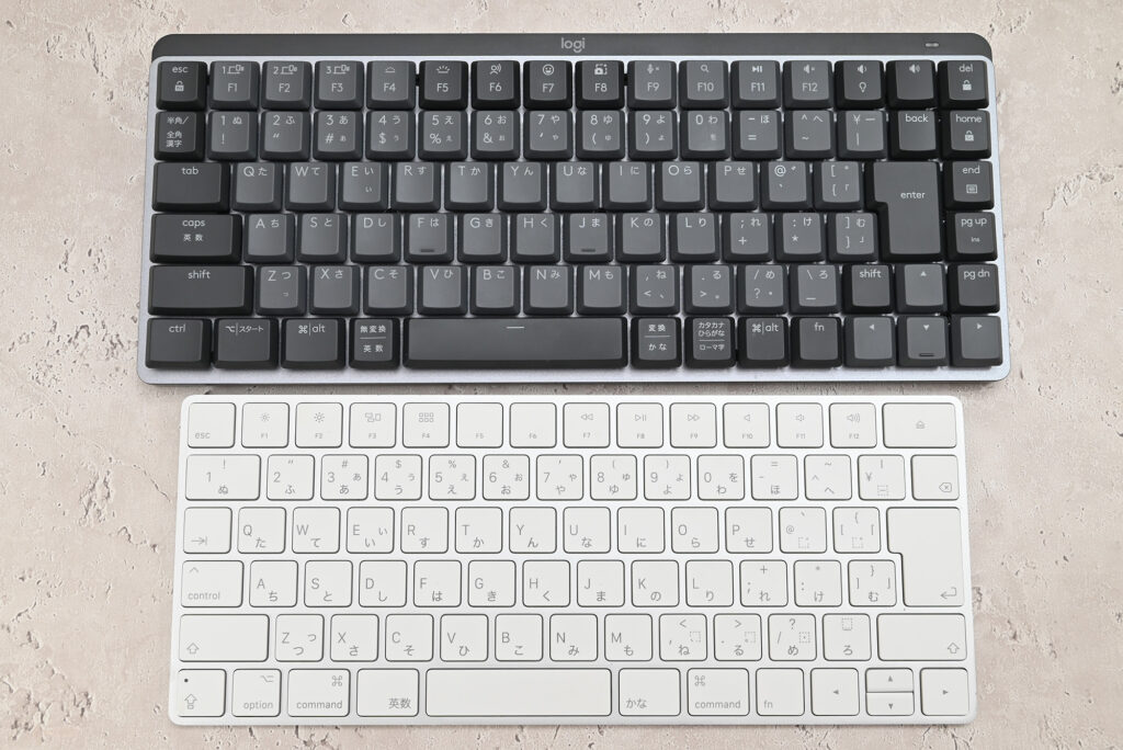 「MX MECHANICAL MINI」と「Apple Magic Keyboard」の比較